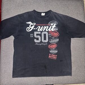 Vintage Y2K G-Unit Heavyweight 50 Cent Motorcycle Biker T-Shirt Mens XL Rap Tee